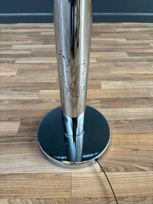 Mid-Century Modern Chrome Metal Orb Floor Lamp