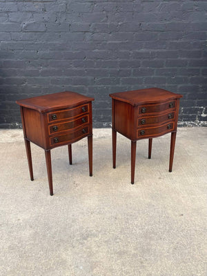 Pair of American Antique Federal Style Mahogany Night Stands, c.1930’s