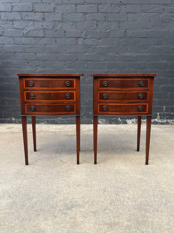 Pair of American Antique Federal Style Mahogany Night Stands, c.1930’s