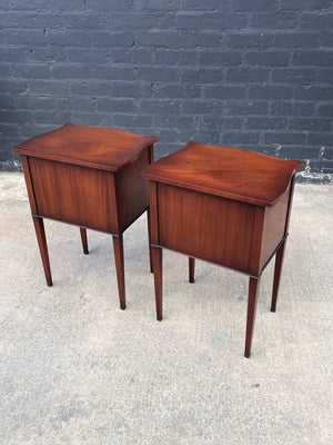 Pair of American Antique Federal Style Mahogany Night Stands, c.1930’s