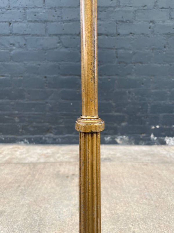 Antique Art Deco Style Torchiere Floor Lamp with Tiffany Style Shade, c.1970’s