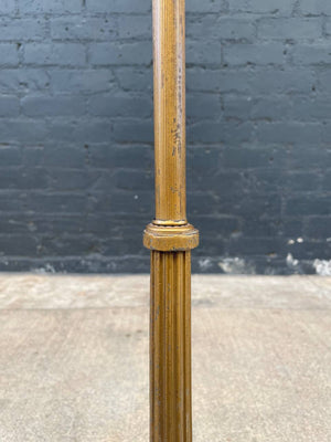 Antique Art Deco Style Torchiere Floor Lamp with Tiffany Style Shade, c.1970’s