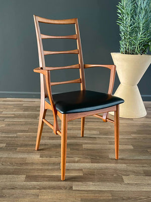 Set of 4 Mid-Century Danish Modern “Lis” Teak & Leather Arm Chairs by Niels Koefoeds, c.1960’s