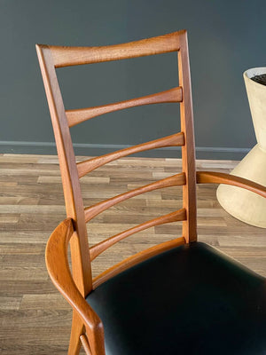 Set of 4 Mid-Century Danish Modern “Lis” Teak & Leather Arm Chairs by Niels Koefoeds, c.1960’s
