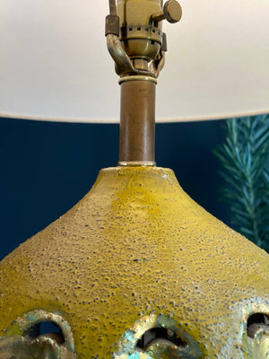 Mid-Century Modern Green Glazed Ceramic Table Lamps, c.1960’s