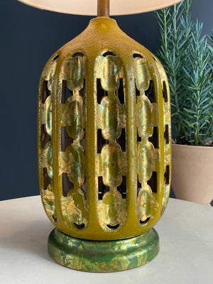 Mid-Century Modern Green Glazed Ceramic Table Lamps, c.1960’s