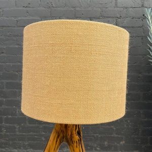 Vintage Free-Form Rustic Tripod Wood Table Lamp, c.1970’s