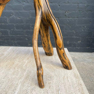 Vintage Free-Form Rustic Tripod Wood Table Lamp, c.1970’s
