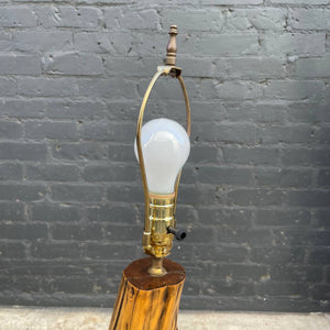 Vintage Free-Form Rustic Tripod Wood Table Lamp, c.1970’s