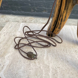 Vintage Free-Form Rustic Tripod Wood Table Lamp, c.1970’s