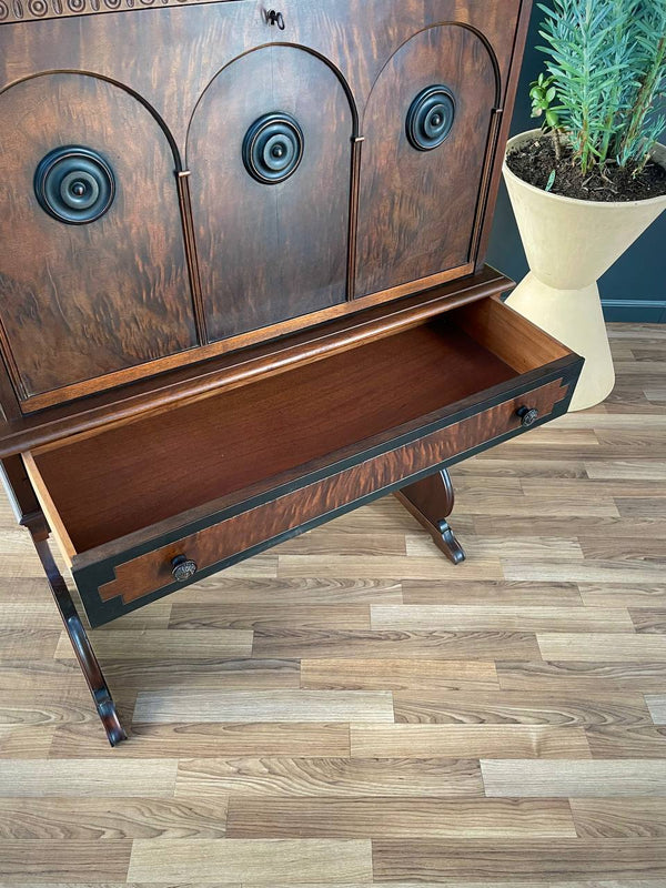 Spanish Baroque Style Drop Front Desk & Bench, 1930’s