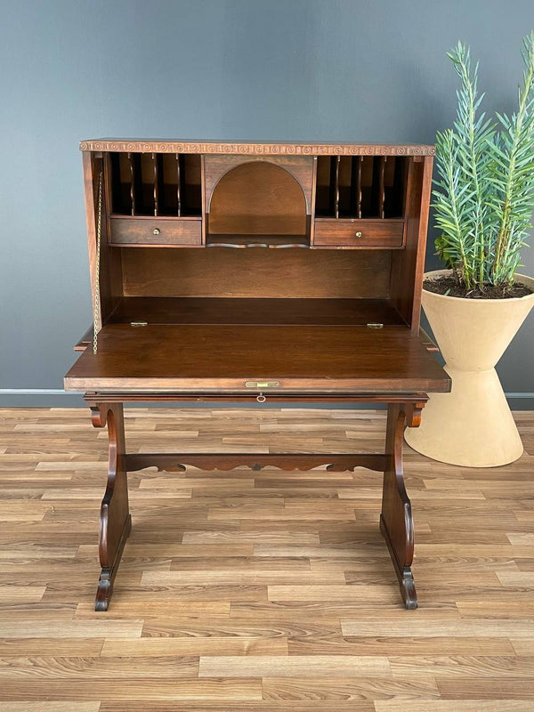 Spanish Baroque Style Drop Front Desk & Bench, 1930’s