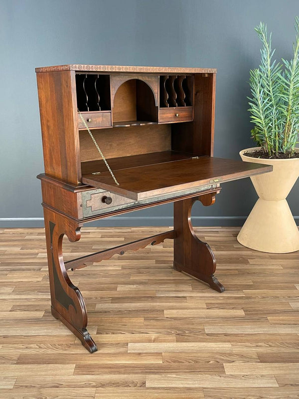 Spanish Baroque Style Drop Front Desk & Bench, 1930’s