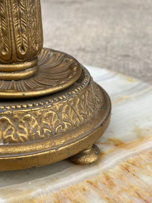 Antique Art Deco Style Torchiere Floor Lamp with Tiffany Style Shade, c.1970’s