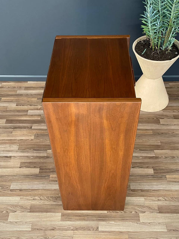 Mid-Century Modern Walnut & Smoke Glass Cabinet, c.1960’s