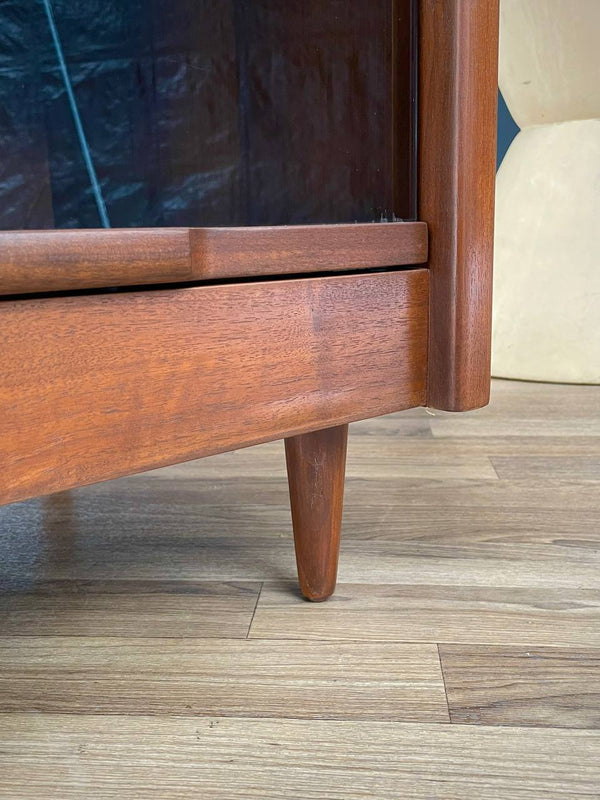 Mid-Century Modern Walnut & Smoke Glass Cabinet, c.1960’s