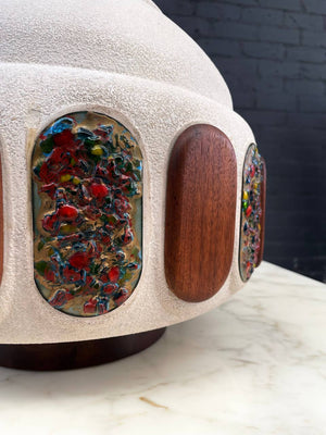 Mid-Century Modern Ceramic with Mosaic Accents Table Lamp, c.1960’s