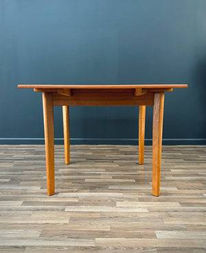 Mid-Century Danish Modern Teak Expanding Draw-Leaf Dining Table, c.1960’s