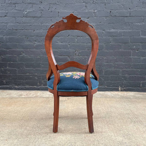 Pair of American Antique Mahogany Carved Side Chairs, c.1930’s