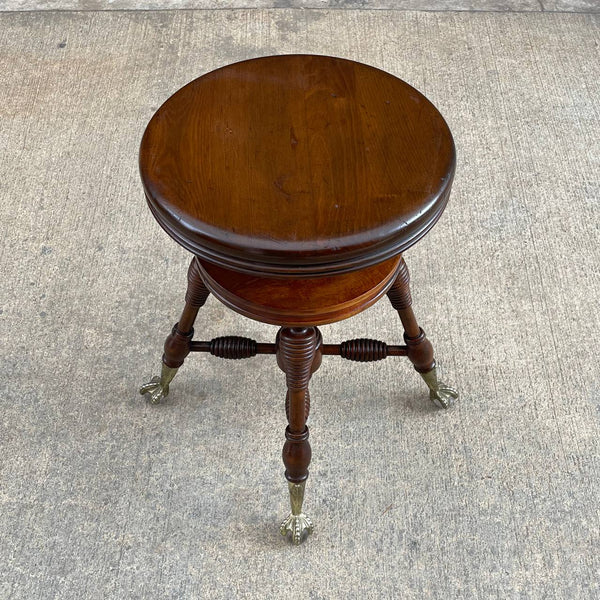 Antique Victorian Piano Stool with Claw Feet, c.1940’s