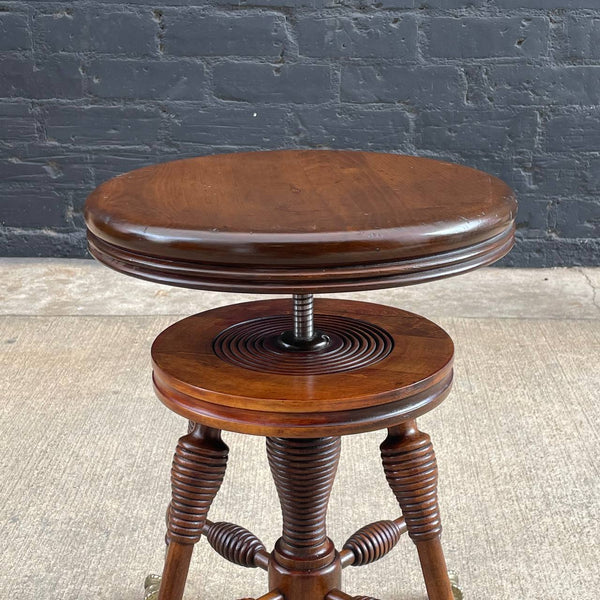 Antique Victorian Piano Stool with Claw Feet, c.1940’s