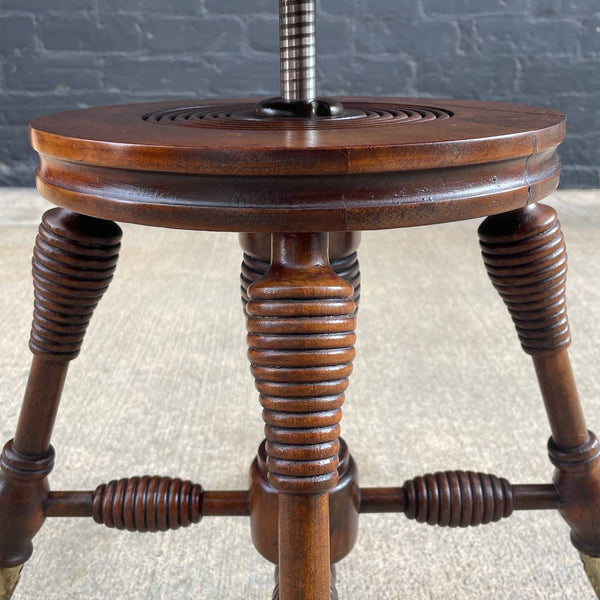 Antique Victorian Piano Stool with Claw Feet, c.1940’s