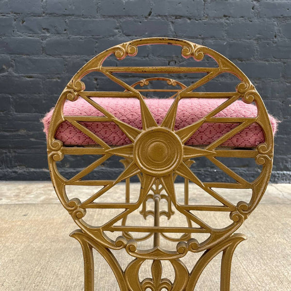 Vintage Brass Regency Style Bench Stool, c.1950’s