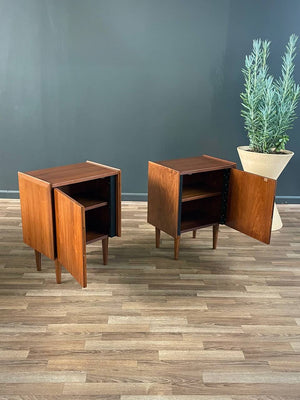 Pair of Mid-Century Modern Walnut Night Stands by Dillingham