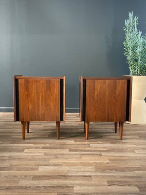 Pair of Mid-Century Modern Walnut Night Stands by Dillingham
