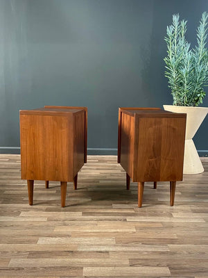 Pair of Mid-Century Modern Walnut Night Stands by Dillingham