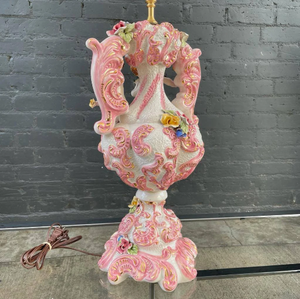 Pair of Vintage Italian Capodimonte Porcelain Table Lamps