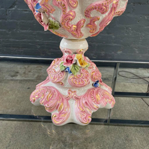 Pair of Vintage Italian Capodimonte Porcelain Table Lamps