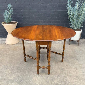 Vintage Drop-Leaf Oval Dining Table