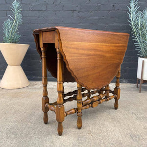 Vintage Drop-Leaf Oval Dining Table