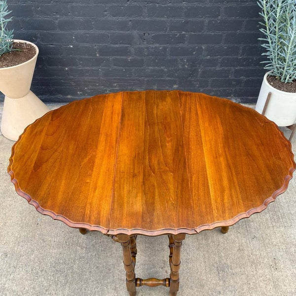 Vintage Drop-Leaf Oval Dining Table