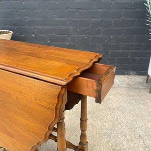 Vintage Drop-Leaf Oval Dining Table