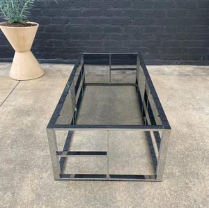 Vintage Polished Chrome & Smoke Glass Coffee Table, c.1960’s