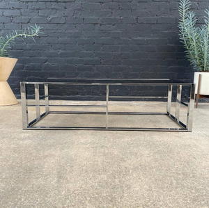 Vintage Polished Chrome & Smoke Glass Coffee Table, c.1960’s