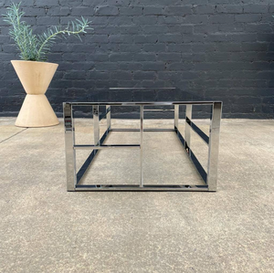 Vintage Polished Chrome & Smoke Glass Coffee Table, c.1960’s