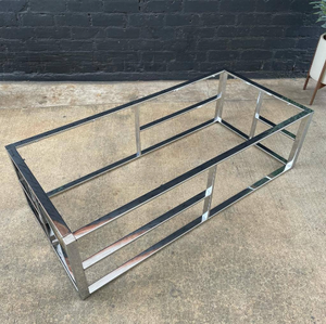 Vintage Polished Chrome & Smoke Glass Coffee Table, c.1960’s