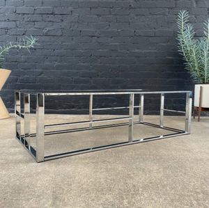 Vintage Polished Chrome & Smoke Glass Coffee Table, c.1960’s