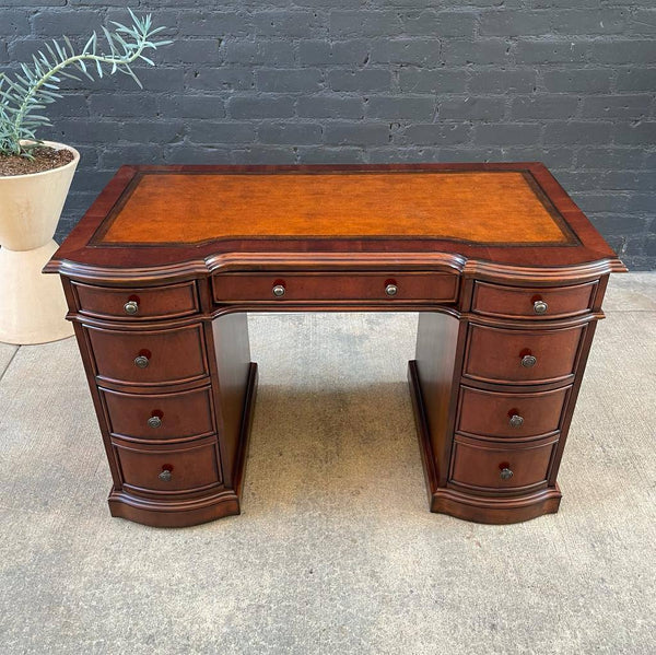Vintage Mahogany & Tooled Leather Desk by Hooker