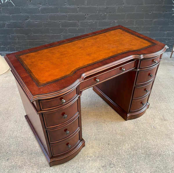 Vintage Mahogany & Tooled Leather Desk by Hooker