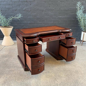 Vintage Mahogany & Tooled Leather Desk by Hooker