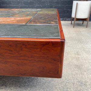 Danish Modern Teak & Stone Coffee Table, c.1970’s