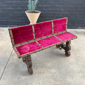 Antique 1930s Petite Spanish Baroque Bench