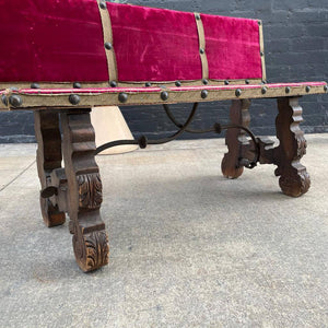 Antique 1930s Petite Spanish Baroque Bench