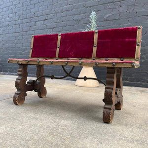 Antique 1930s Petite Spanish Baroque Bench