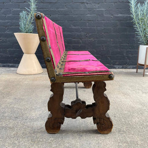 Antique 1930s Petite Spanish Baroque Bench