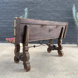 Antique 1930s Petite Spanish Baroque Bench